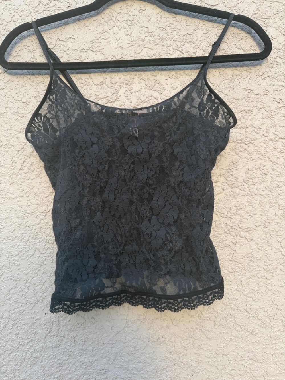 Victoria's Secret Black Floral Lace Spaghetti-Strap Cami